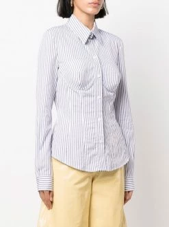 Moschino corset detail pinstripe shirt