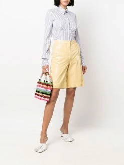 Moschino corset detail pinstripe shirt