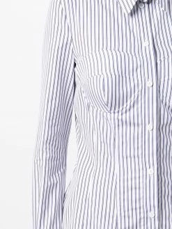 Moschino corset detail pinstripe shirt