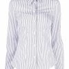 Moschino corset detail pinstripe shirt