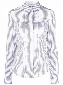 Moschino corset detail pinstripe shirt
