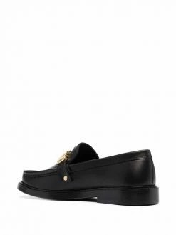 Moschino logo-plaque leather loafers