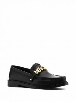 Moschino logo-plaque leather loafers