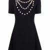 Cheap ๐ Moschino Pearl embellished flared ๐ dress ๐ฅฐ 2 Moschino pearl-embellished flared dress