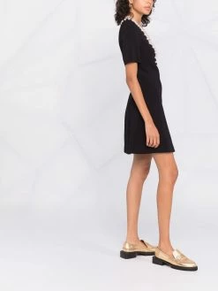 Moschino pearl-embellished flared dress