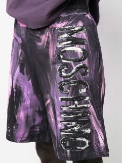 Moschino painterly-print track shorts