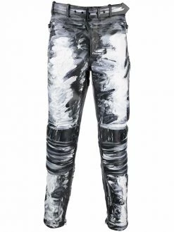 Moschino graphic-print skinny trousers