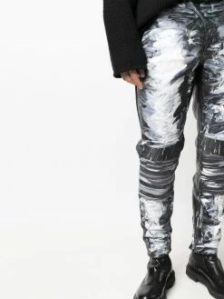 Moschino graphic-print skinny trousers