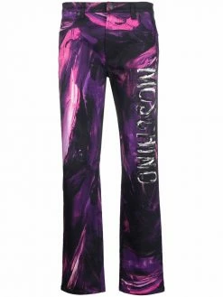 Moschino paint-stroke logo trousers