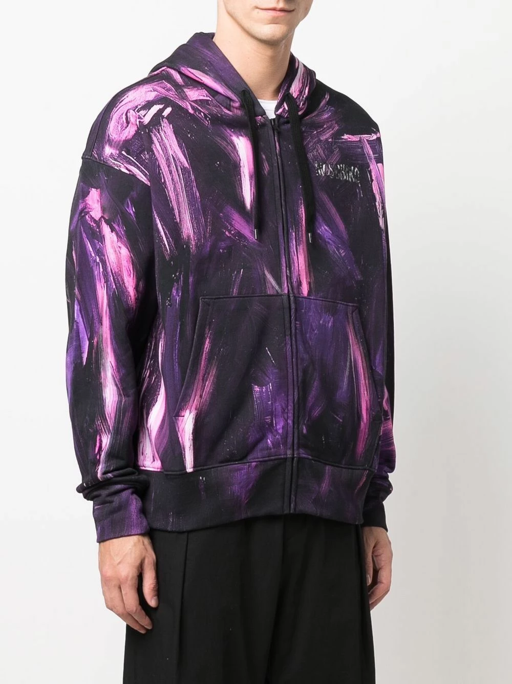 Budget ๐ Moschino Painted effect zipped hoodie ๐ 5 Moschino painted-effect zipped hoodie