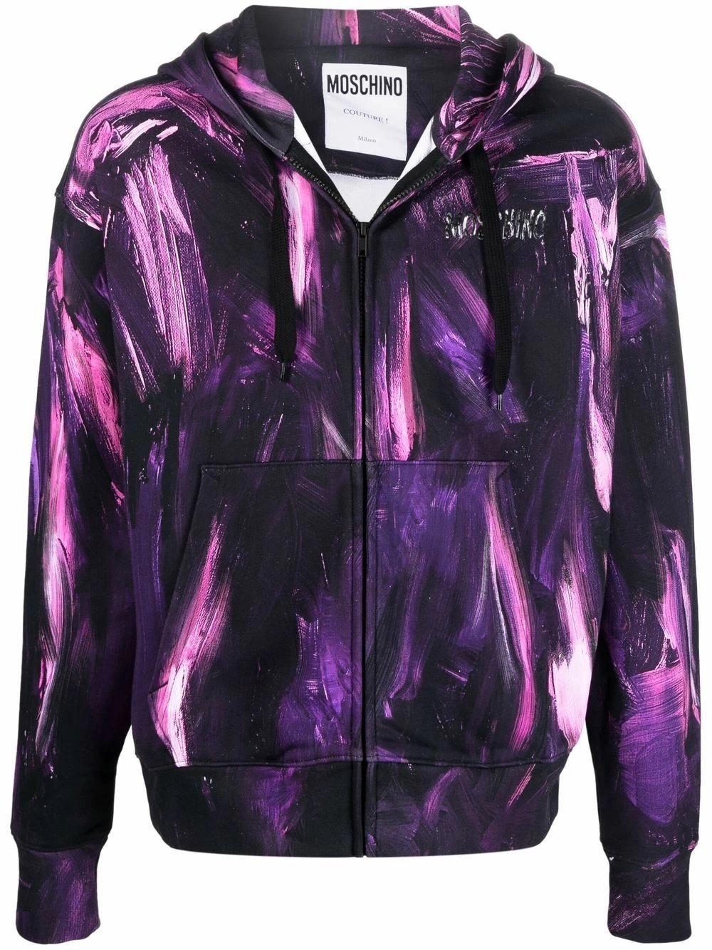Budget ๐ Moschino Painted effect zipped hoodie ๐ 3 Moschino painted-effect zipped hoodie