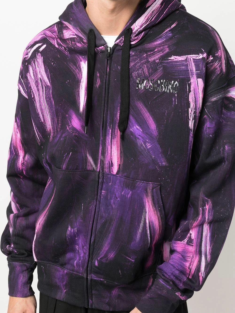 Budget ๐ Moschino Painted effect zipped hoodie ๐ 7 Moschino painted-effect zipped hoodie