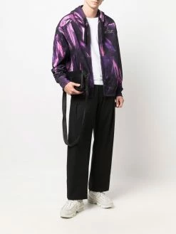 Moschino painted-effect zipped hoodie