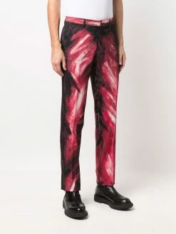 Moschino paint stroke-print trousers