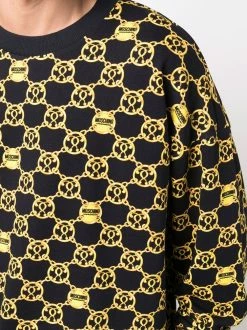 Moschino monogram-print crew neck sweater