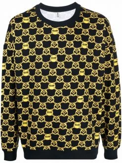 Moschino monogram-print crew neck sweater