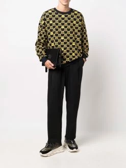 Moschino monogram-print crew neck sweater