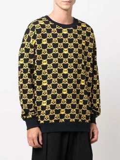 Moschino monogram-print crew neck sweater