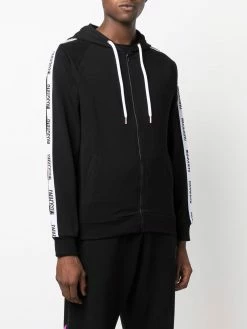 Moschino logo-tape zip-up hoodie