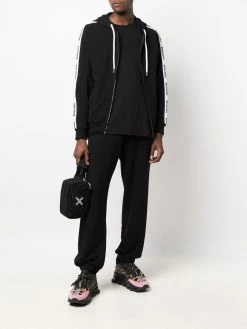 Moschino logo-tape zip-up hoodie