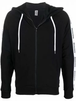 Moschino logo-tape zip-up hoodie