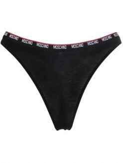 Moschino logo-waistband stretch thong