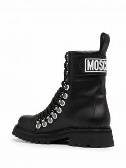 Moschino rear logo-patch boots