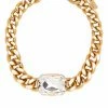 Moschino crystal curb chain necklace