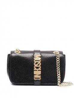 Moschino lizard-effect leather shoulder bag