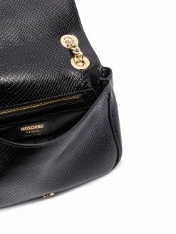 Moschino lizard-effect leather shoulder bag