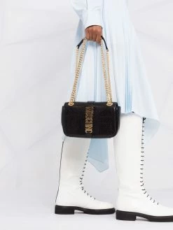 Moschino lizard-effect leather shoulder bag