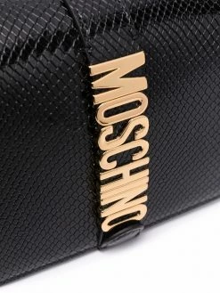 Moschino lizard-effect leather shoulder bag