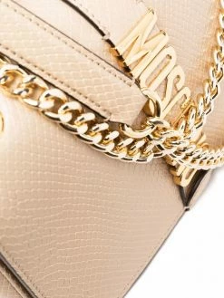 Moschino lizard-effect leather satchel bag