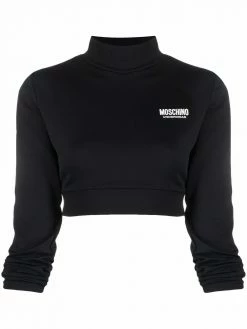 Moschino logo-print high neck top