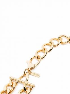Moschino logo-plaque chain-link bracelet