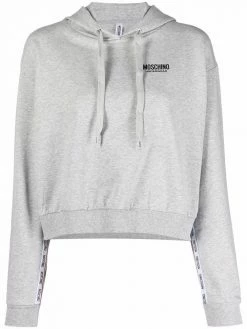 Moschino logo-patch pullover hoodie