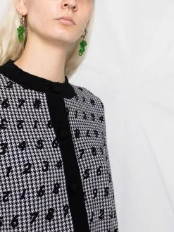 Moschino number-print button-up cardigan