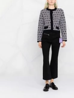 Moschino number-print button-up cardigan