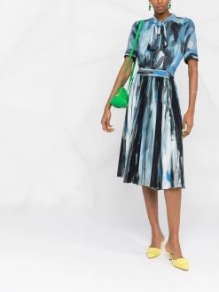 Moschino patterned short-sleeved midi dress