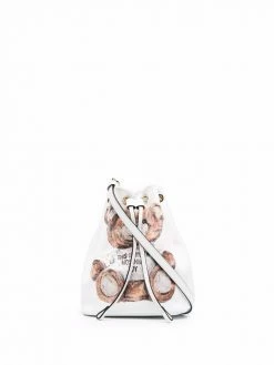 Moschino teddy bear leather bucket bag