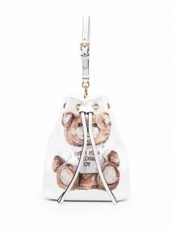 Moschino teddy bear leather bucket bag