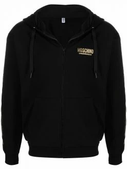 Moschino logo-tape detail hoodie