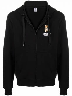 Moschino teddy-logo zipped hoodie