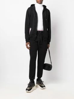 Moschino logo-tape zipped hoodie