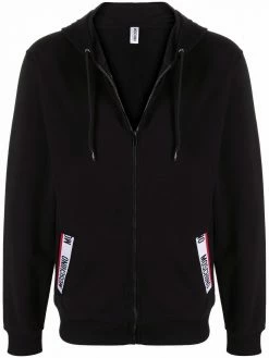 Moschino logo-tape zipped hoodie