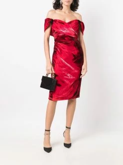 Moschino ruched off-shoulder dress