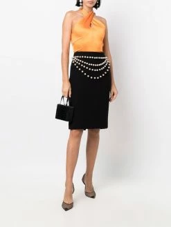 Moschino pearl-layered pencil skirt