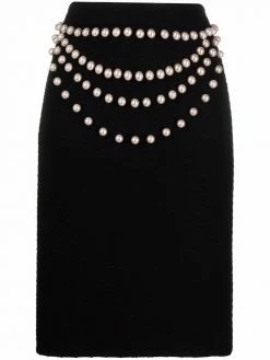 Moschino pearl-layered pencil skirt