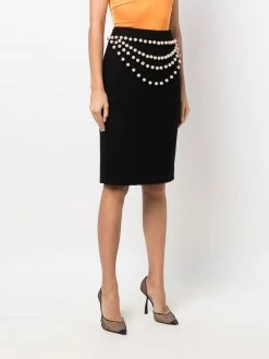 Moschino pearl-layered pencil skirt