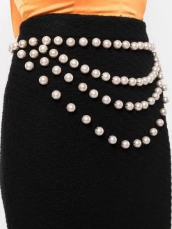 Moschino pearl-layered pencil skirt